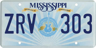 MS license plate ZRV303