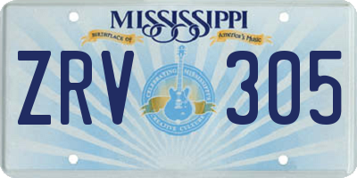 MS license plate ZRV305