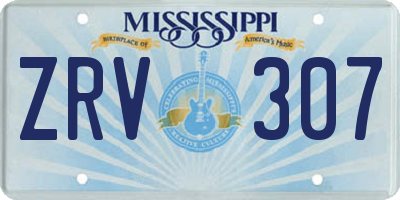MS license plate ZRV307