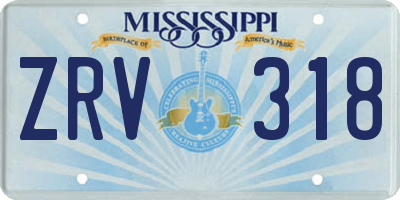 MS license plate ZRV318