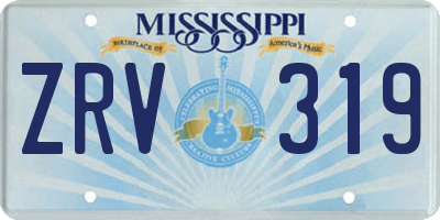 MS license plate ZRV319