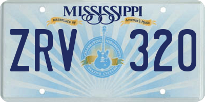 MS license plate ZRV320
