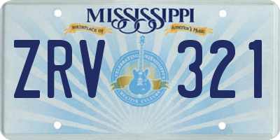 MS license plate ZRV321