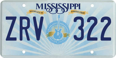 MS license plate ZRV322