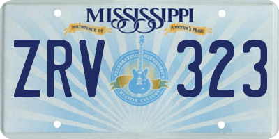 MS license plate ZRV323