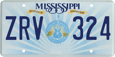 MS license plate ZRV324