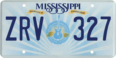 MS license plate ZRV327