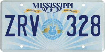 MS license plate ZRV328