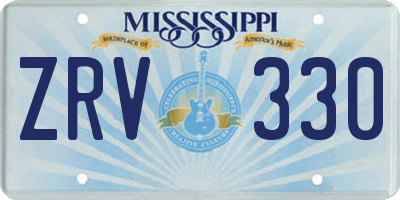 MS license plate ZRV330