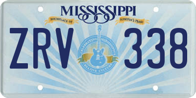 MS license plate ZRV338