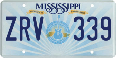 MS license plate ZRV339