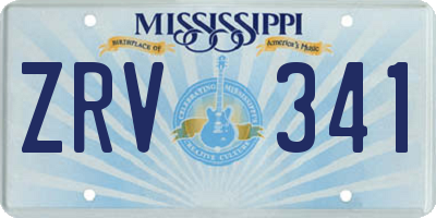 MS license plate ZRV341