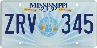 MS license plate ZRV345