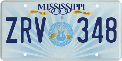 MS license plate ZRV348
