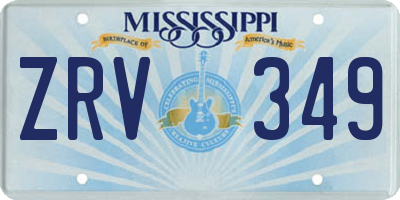 MS license plate ZRV349