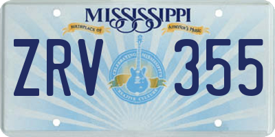 MS license plate ZRV355