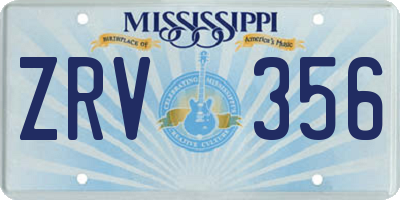 MS license plate ZRV356