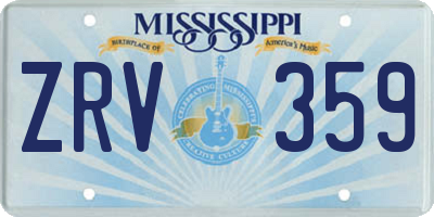 MS license plate ZRV359
