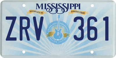 MS license plate ZRV361