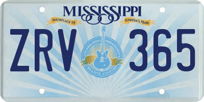 MS license plate ZRV365