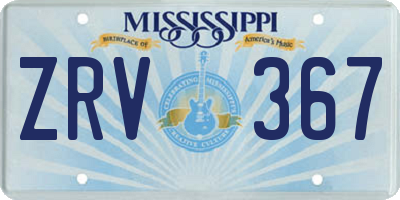 MS license plate ZRV367