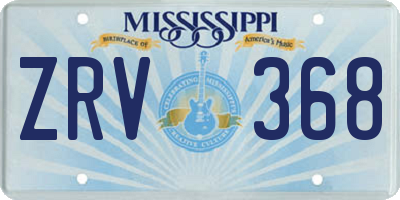 MS license plate ZRV368