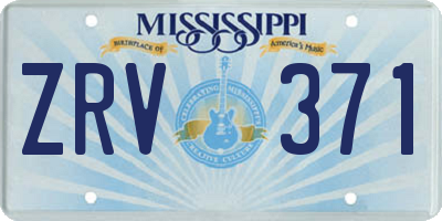 MS license plate ZRV371