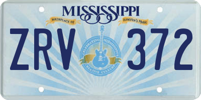 MS license plate ZRV372