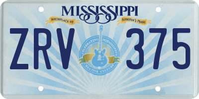 MS license plate ZRV375
