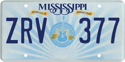 MS license plate ZRV377