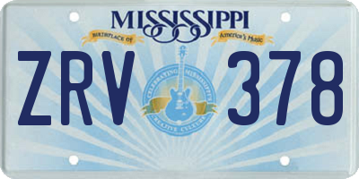 MS license plate ZRV378