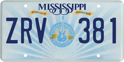 MS license plate ZRV381