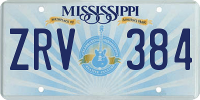 MS license plate ZRV384