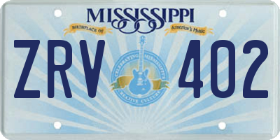 MS license plate ZRV402