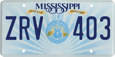 MS license plate ZRV403