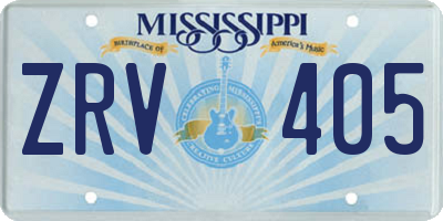 MS license plate ZRV405