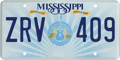 MS license plate ZRV409