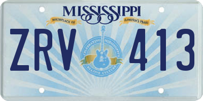 MS license plate ZRV413