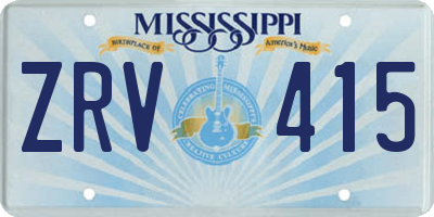 MS license plate ZRV415