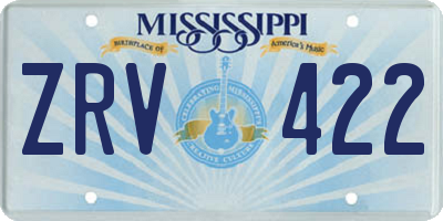 MS license plate ZRV422