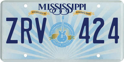 MS license plate ZRV424