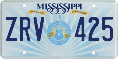 MS license plate ZRV425