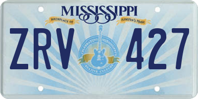 MS license plate ZRV427