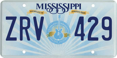 MS license plate ZRV429