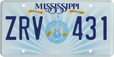 MS license plate ZRV431
