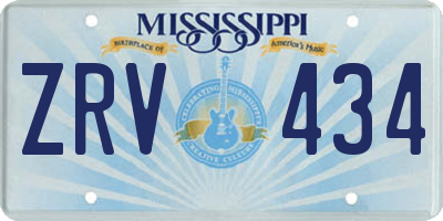 MS license plate ZRV434