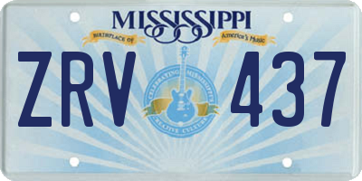 MS license plate ZRV437
