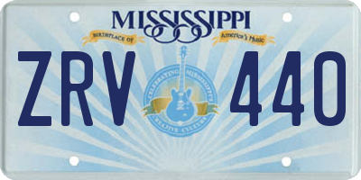 MS license plate ZRV440