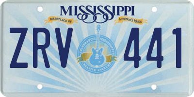 MS license plate ZRV441