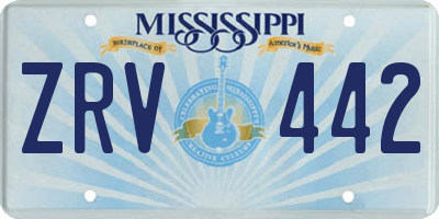 MS license plate ZRV442